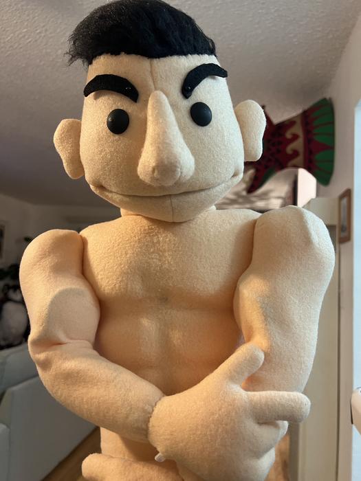 Muscular puppet character torso in progress