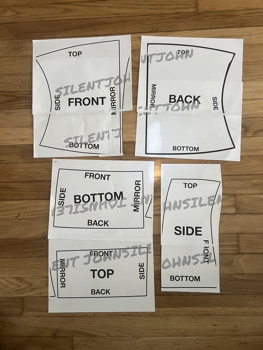 Puppet sewing pattern pieces laid out